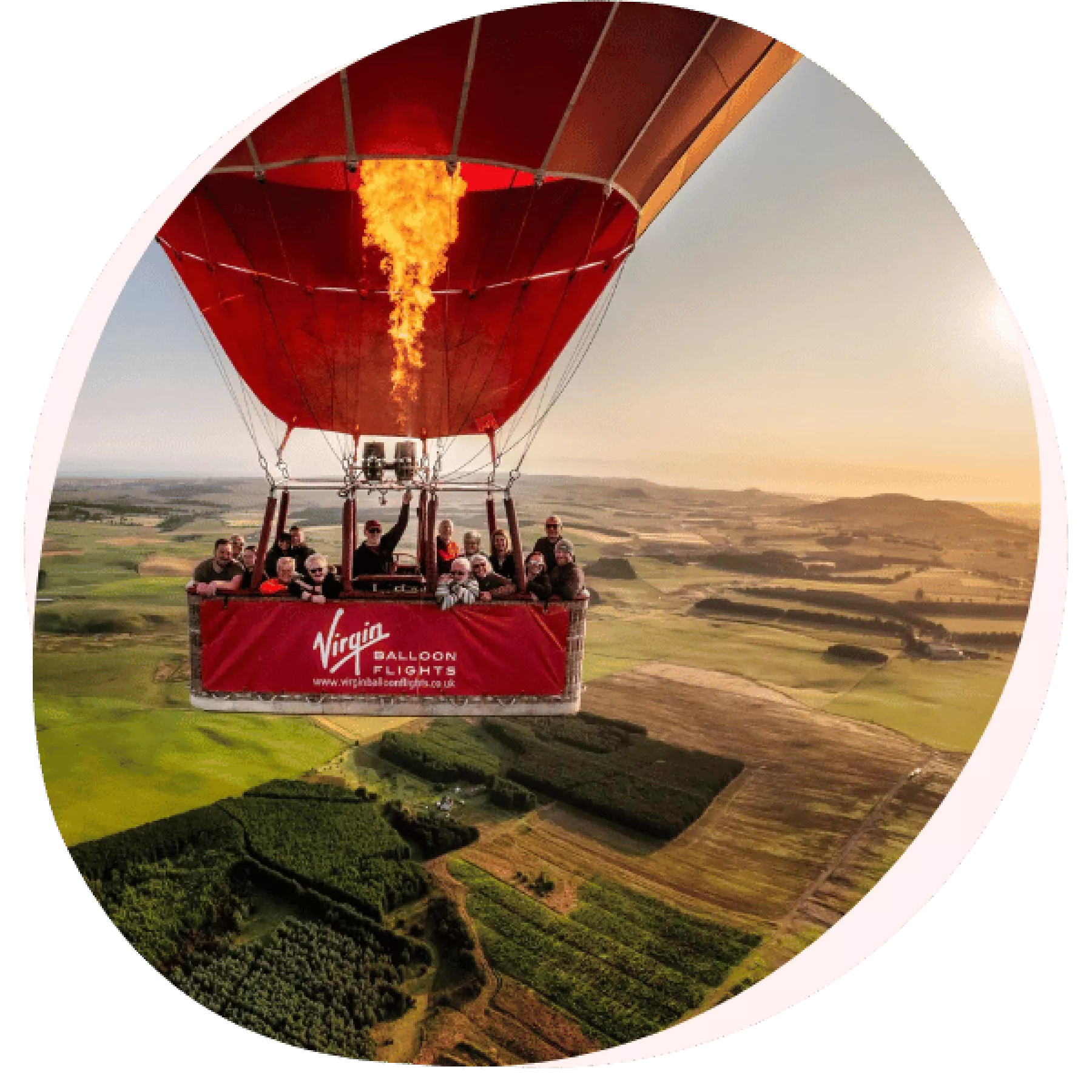 A hot air balloon photographed mid flight